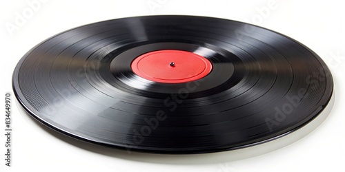 Vinyl record  isolated on white background, vinyl, record, music, audio, retro, vintage, sound, album, disc, grooves, player, discography, classic, nostalgia, collection, 33 rpm, 45 rpm photo
