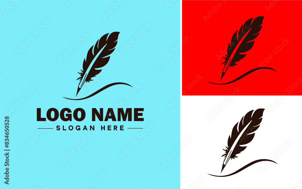 writing quill icon Pen Feather pen Quill pen flat logo sign symbol editable vector writing quill icon Pen Feather pen Quill pen flat logo sign symbol editable vector