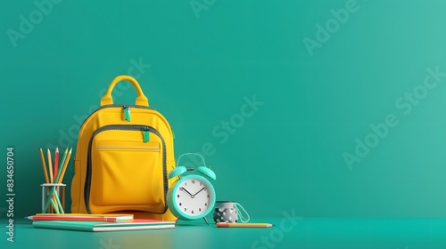 back to school concept with yellow back