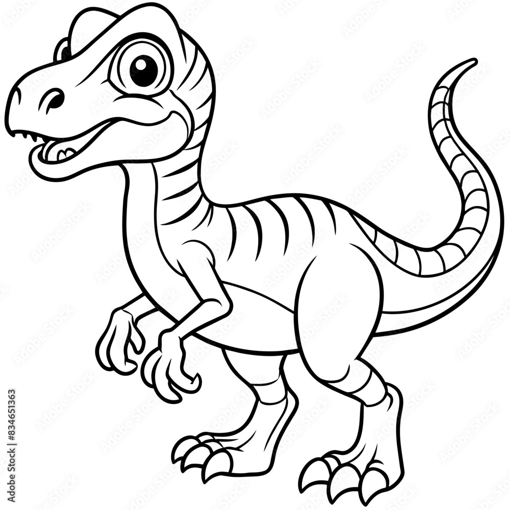 Fototapeta premium Create a charming atmosphere for kids with a cute cartoon dinosaur illustration