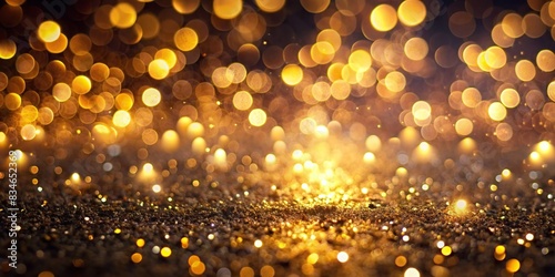 Golden glitter bokeh sparkles lights overlaid on a dark abstract background , bokeh, sparkles, lights, golden, glitter, overlay, dark, abstract