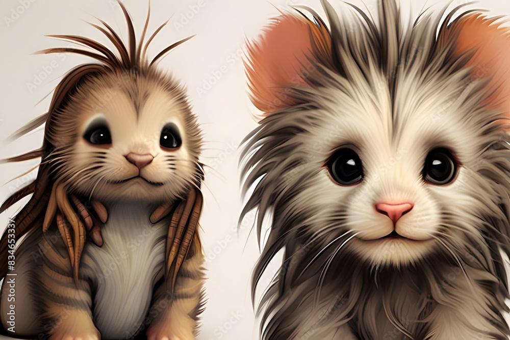 A cute animal with dreadlocks. Generative ai. A cute animal with dreadlocks. Generative ai.