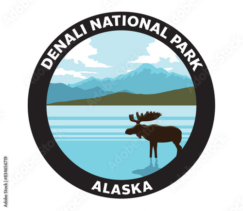 Denali National Park Alaska Vector Logo