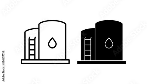 Water tank linear icon set. Modern outline Water tank logo concept on white background from Industry collection. vector illustration.