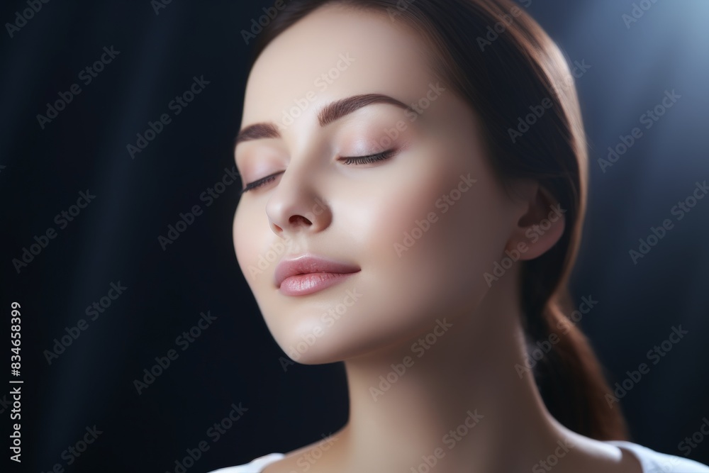 Serene woman with eyes closed Serene woman with eyes closed