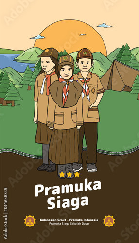 Pramuka Siaga, translation Indonesian scout uniform for elementary school photo