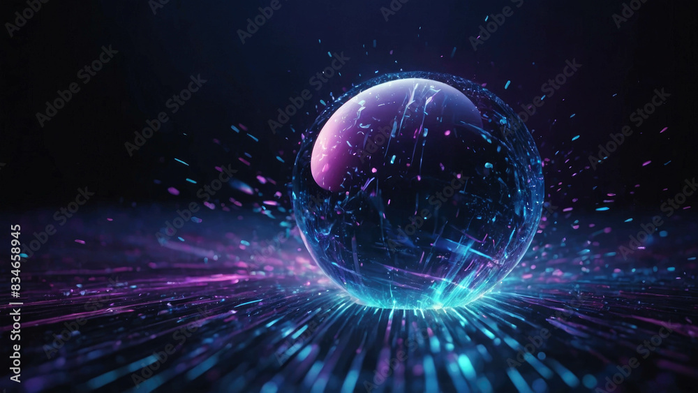 Abstract purple sphere magical glowing Abstract purple sphere magical glowing