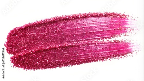 Pink glitter brush stroke on white background, perfect for glam makeup swatch or shiny shimmer stain , pink, glitter, brush stroke, white background, glam, makeup, swatch, shiny, shimmer photo