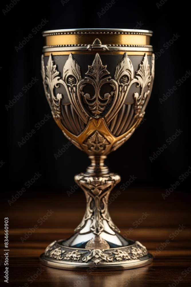 Ornate golden and silver trophy cup Ornate golden and silver trophy cup