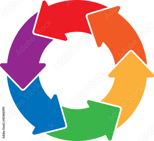 Infographic element in the form of six arrows in a circle