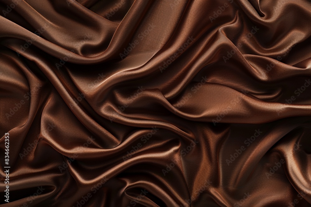 Obraz premium Smooth brown satin fabric texture background