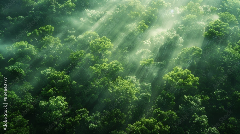 An aerial view of a lush green forest with sunlight filtering through the canopy, illustrating the rich biodiversity and organic growth of a natural ecosystem. An aerial view of a lush green forest with sunlight filtering through the canopy, illustrating the rich biodiversity and organic growth of a natural ecosystem.