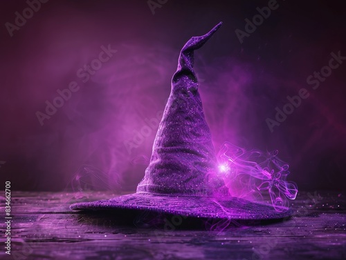 Magical Witch's Hat with Glowing Smoke photo