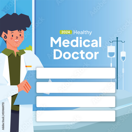 Indonesian medical student illustration for social media post