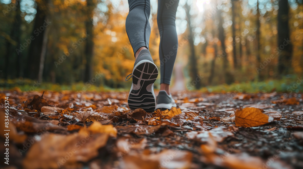 A jogger pausing to check their app for real-time fitness tracking a dynamic and dramatic composition, with cope space A jogger pausing to check their app for real-time fitness tracking a dynamic and dramatic composition, with cope space