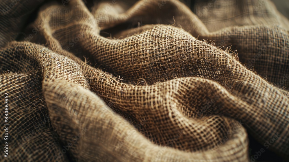 Close up view of natural burlap fabric texture Close up view of natural burlap fabric texture