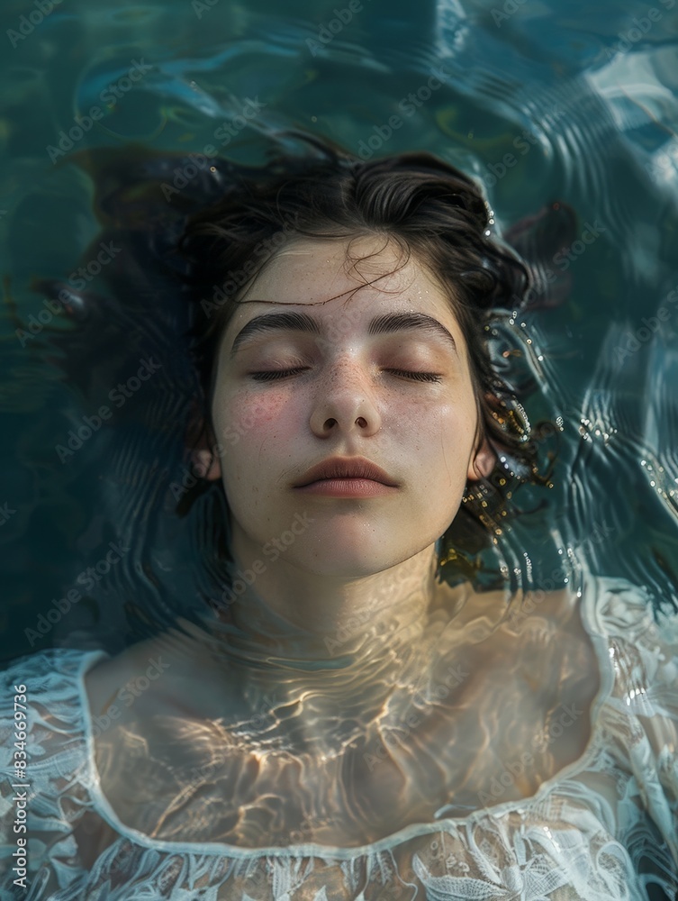 Serene underwater portrait of a woman Serene underwater portrait of a woman