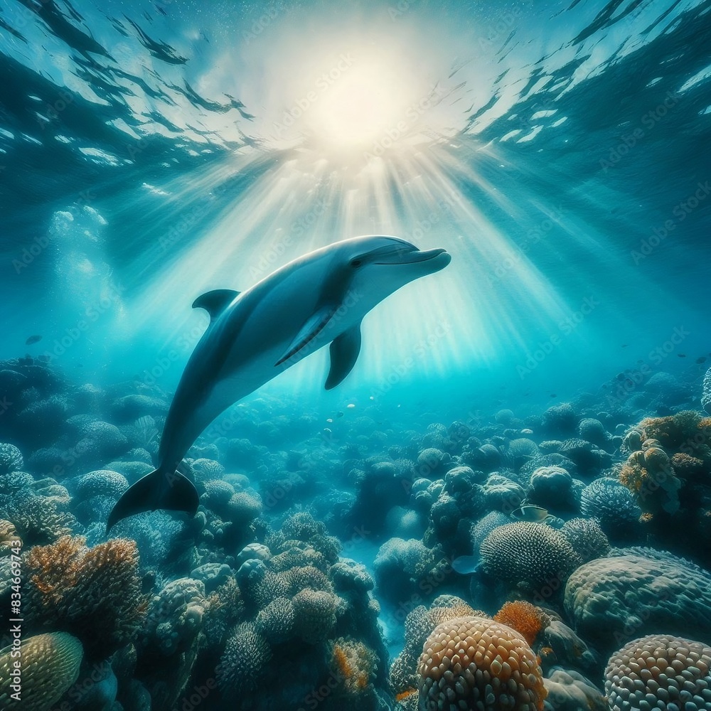 Fototapeta premium swim Dolphin