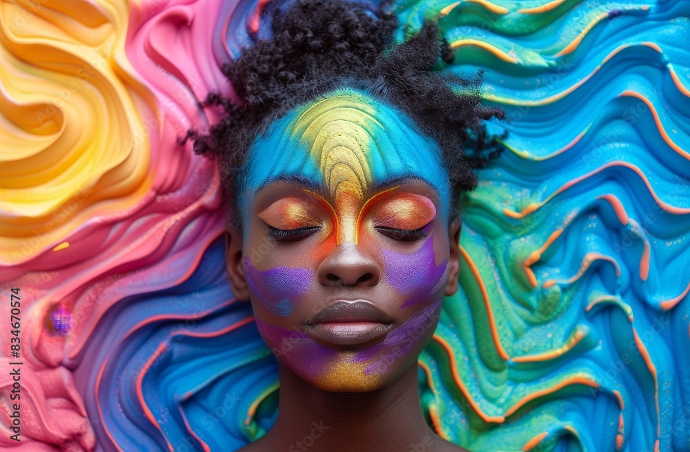 Vibrant and colorful face art Vibrant and colorful face art