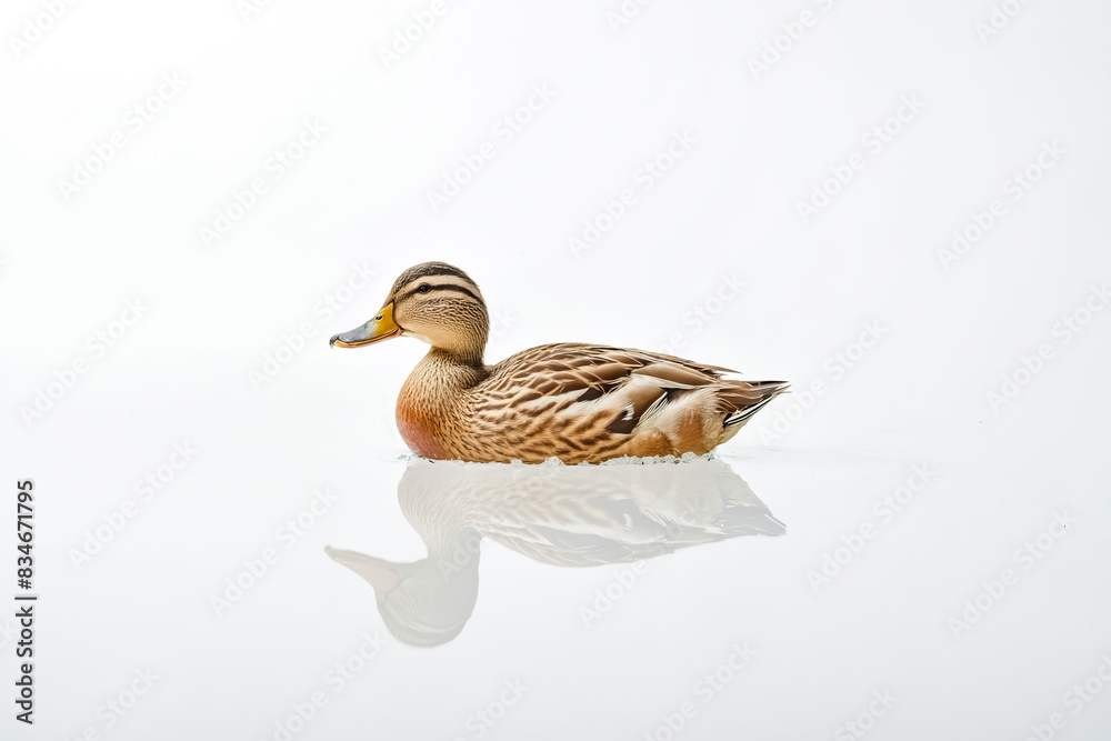 Obraz premium Mallard Duck Swimming in Clear Water