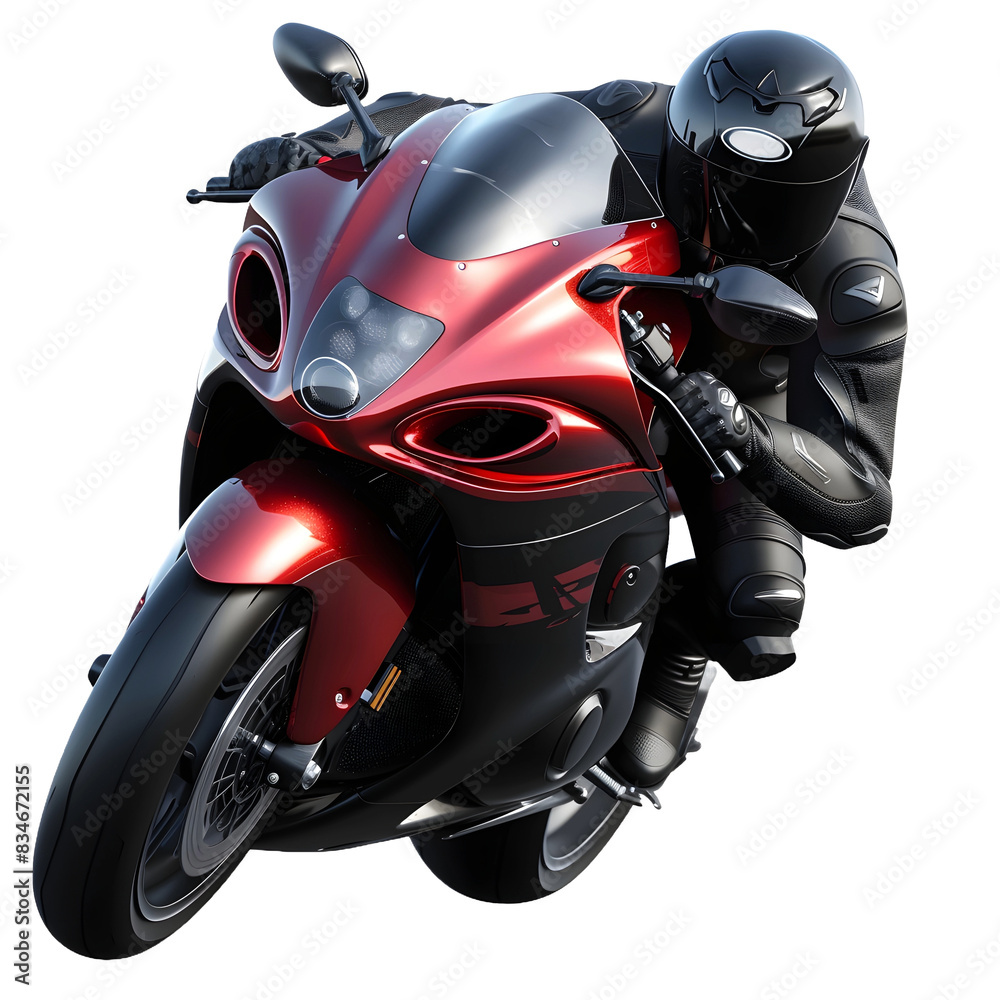 Motorcycle with rider on transparent background Motorcycle with rider on transparent background
