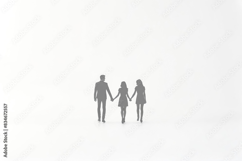 custom made wallpaper toronto digitalSilhouette of a family holding hands and walking away