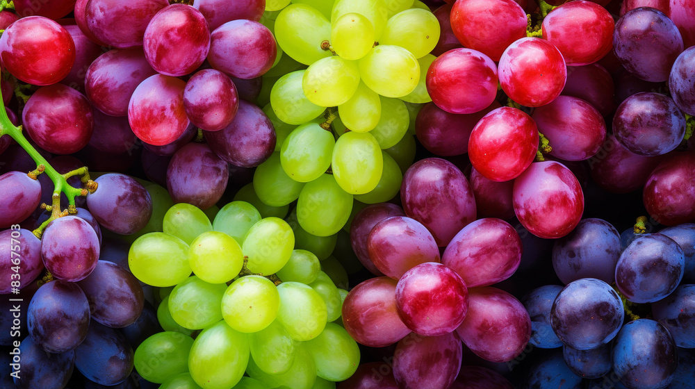 Stunning closeup of purple and green grapes, a symbol of vineyard bounty and highquality wine production. Stunning closeup of purple and green grapes, a symbol of vineyard bounty and highquality wine production.