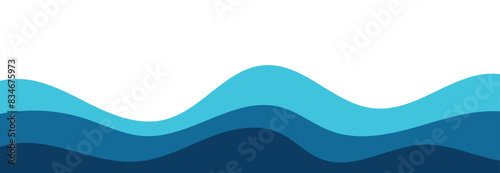Sea waves layered vector background illustration and sea beach vector illustration.
