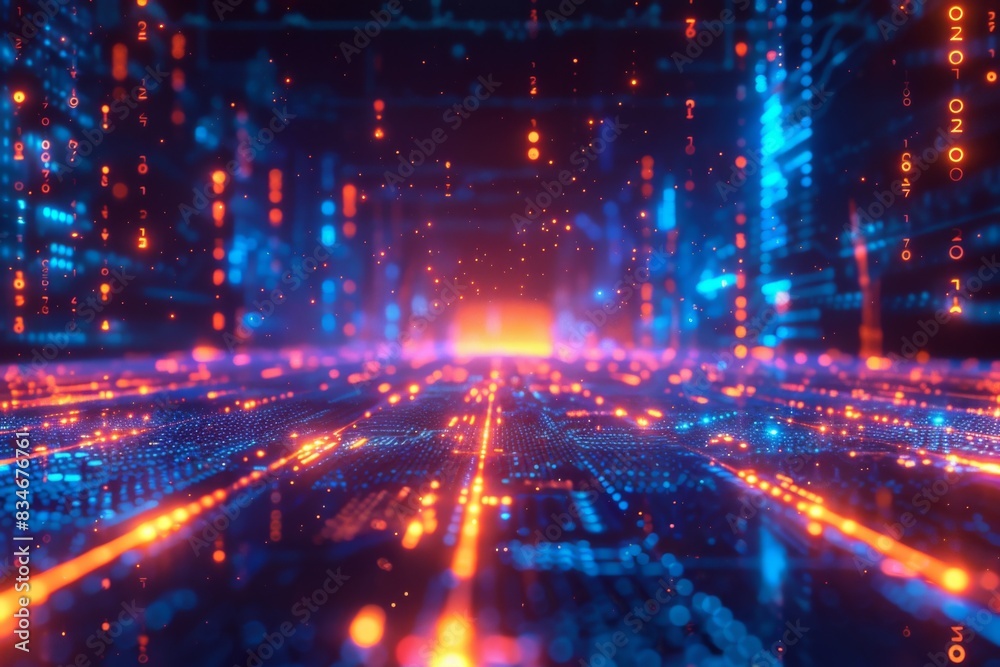 Cyber Security Data Transfer illustration created with Generative AI