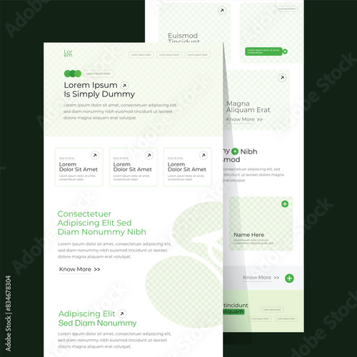 Landing page template. One-page website design template for business. website wireframe. Flat modern responsive design template