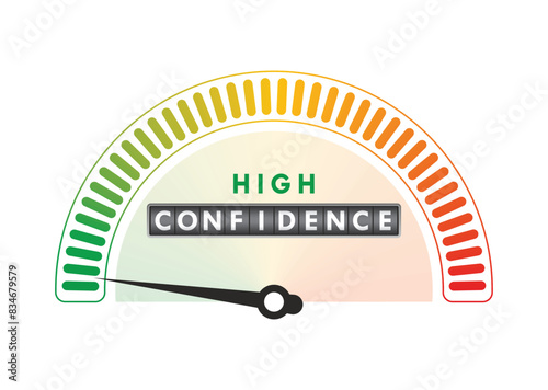 High confidence speedometer. Speedometer concept. Vector illustration.	
