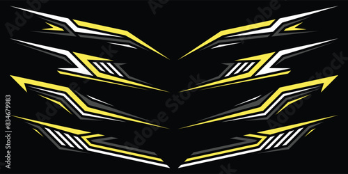 Sport car decal stripes. Speed lines, Sports stripes, racing tuning strips and car sticker vector set. Vector illustration