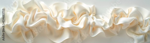 Textured fabric with soft folds and floral sunlight shadows, ideal for text placement