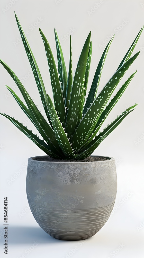 Minimalist Aloe Plant in Gray Ceramic Pot for Home and Office Decor Minimalist Aloe Plant in Gray Ceramic Pot for Home and Office Decor