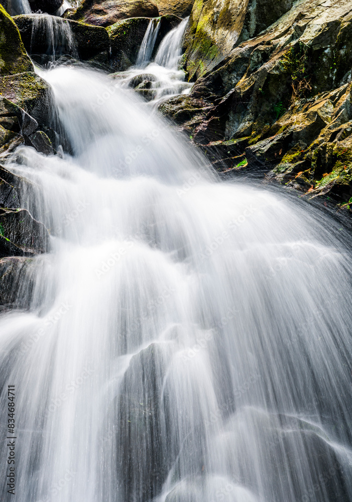 Close-up of the waterfall as a natural background.