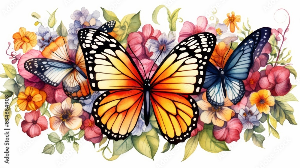 A watercolor of a butterfly A watercolor of a butterfly