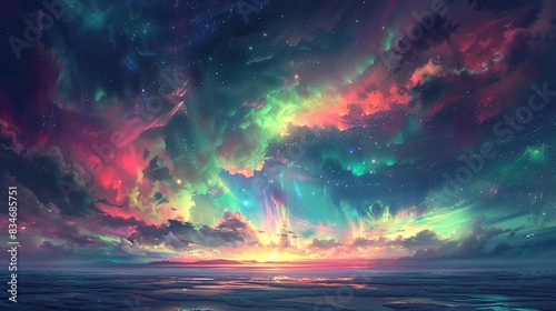 Aurora sky wallpaper © pixelwallpaper