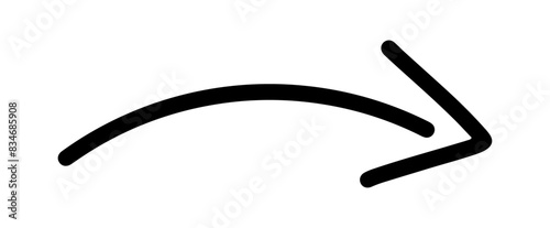 Long curved hand drawn arrow vector	