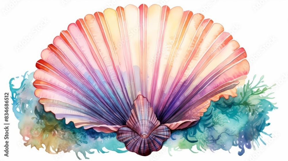 Fototapeta premium A watercolor of a scallop