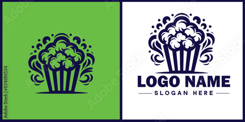 popcorn icon Popping corn Popped corn flat logo sign symbol editable vector