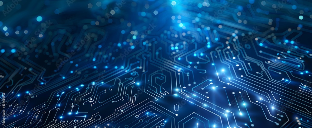 Abstract blue circuit board background vector presentation design with dots and lines technology template for business, digital or tech concepts on dark blue background
Abstract blue circuit board background vector presentation design with dots and lines technology template for business, digital or tech concepts on dark blue background