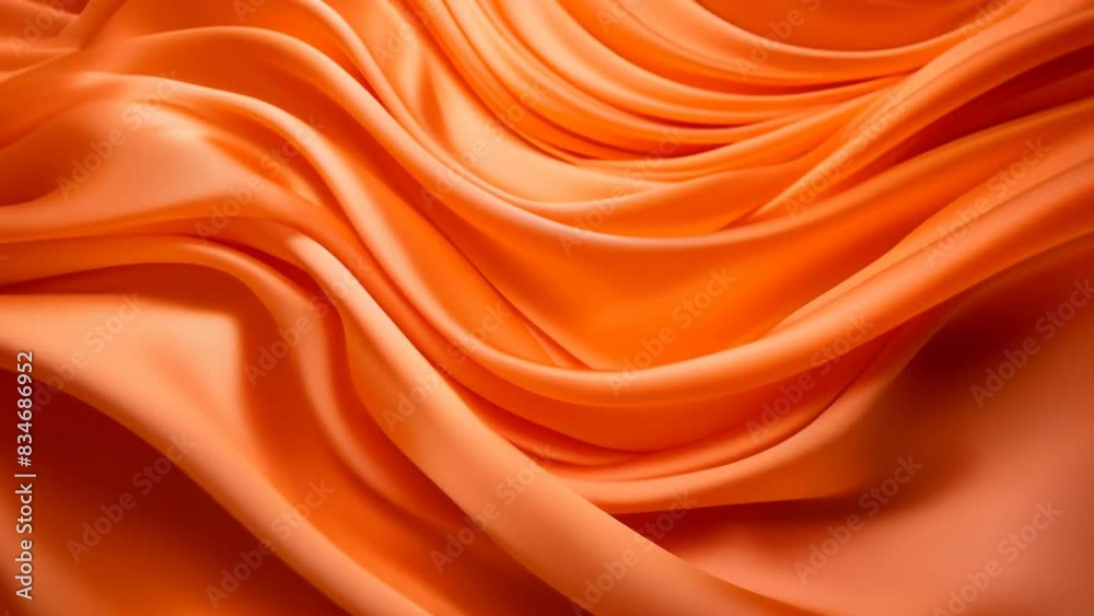 Soft, flowing orange fabric with smooth, wavy patterns. The texture evokes a sense of warmth and vibrancy, with the gentle curves and bright color creating a visually striking effect. Soft, flowing orange fabric with smooth, wavy patterns. The texture evokes a sense of warmth and vibrancy, with the gentle curves and bright color creating a visually striking effect.