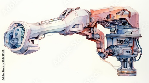 A watercolor of an end effector