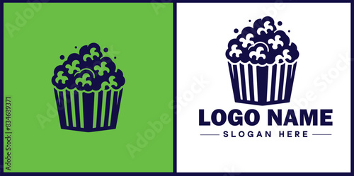 popcorn icon Popping corn Popped corn flat logo sign symbol editable vector