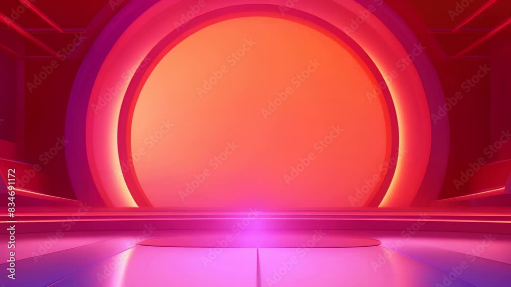 podium Futuristic showcase with platform for product displaying. Empty modern stage display. Seamless looping motion design. Video animation Ultra HD 4K 3840x2160
