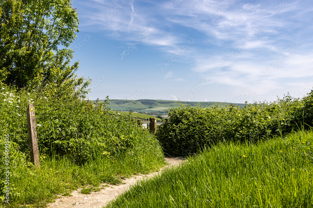 A pathway in rural Sussex, at Mount Caburn near Lewes