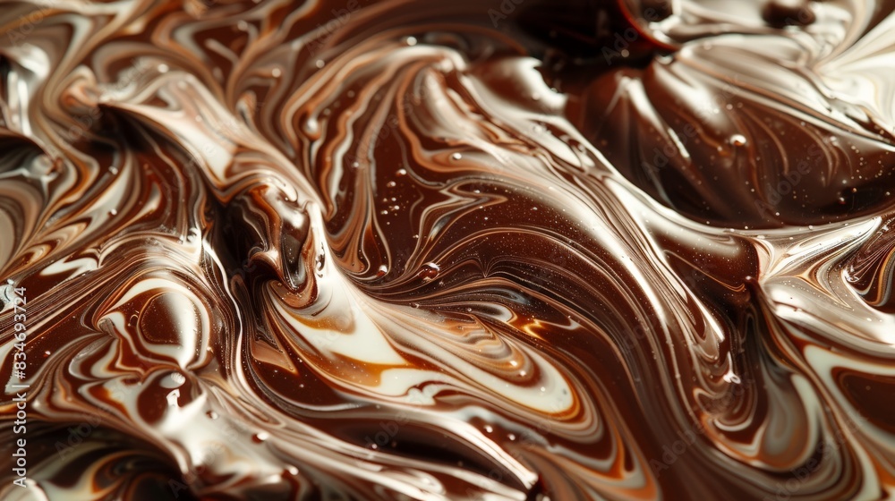 Artistic Marbling: Swirling Melted Milk, Dark, and White Chocolate Artistic Marbling: Swirling Melted Milk, Dark, and White Chocolate
