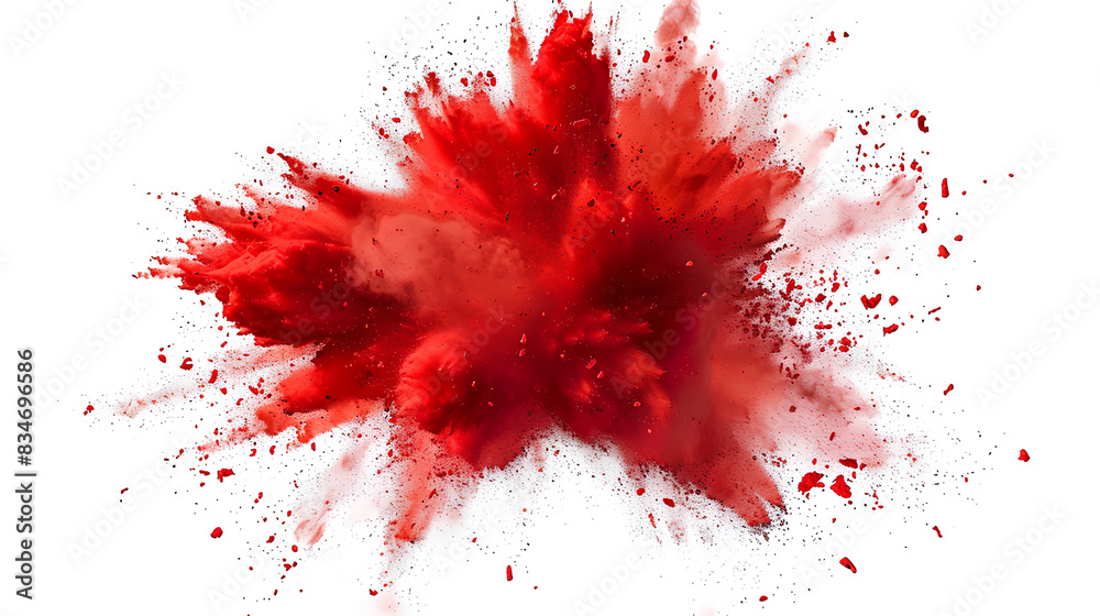 red color explosion isolated on white background red color explosion isolated on white background