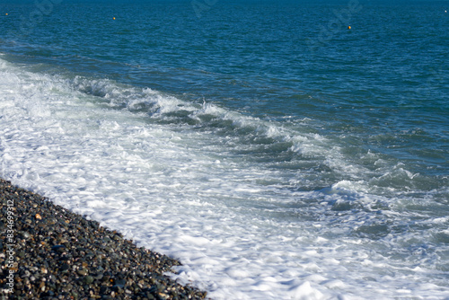 Fototapeta Naklejka Na Ścianę i Meble -  Sea wave crashing on the shore