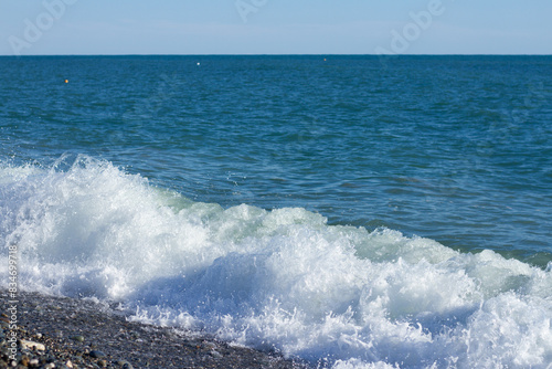 Fototapeta Naklejka Na Ścianę i Meble -  Sea wave crashing on the shore